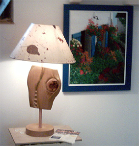Lampe croco son abat-jour a �t� modifi� red�cor� avec du papier de riz japonais